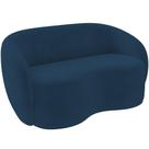 Sofá 3 Lugares 160cm Sala De Estar Living Oscar K01 Veludo Azul Marinho