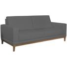 Sofa 3 Lugares 180 cm Crons Suede Cinza Vazzano Sofa 3 Lugares 180 cm Crons Suede Cinza Vazzano