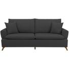Sofa 3 Lugares 180 cm Eron Linho Grafite Vazzano
