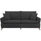 Sofa 3 Lugares 180 cm Eron Linho Grafite Vazzano