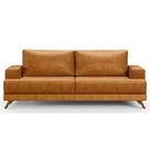 Sofá 3 Lugares 180cm Living Pés Curvos Santi D05 Sintético Whisky - Mpozenato