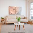 Sofá 3 Lugares 2 metros Living Bouclê Madeira Maciça Elegante Fixo Sala de Estar Comercial Retrô Escritório Classic Sofá 3 Lugares 2 metros Living Bouclê Madeira Maciça Elegante Fixo Sala de Estar Comercial Retrô Escritório Classic