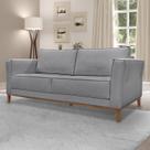Sofá 3 Lugares 210cm Linho Brest Cinza