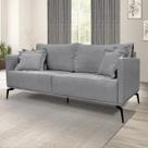 Sofá 3 Lugares 220cm Linho Lion Cinza