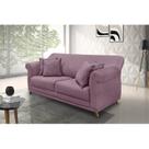 Sofá 3 Lugares 220cm Veludo Arras Roxo Lilás Sofá 3 Lugares 220cm Veludo Arras Roxo Lilás