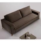 Sofá 3 Lugares 220cm Veludo Pés Gregory Marrom/Imbuia Sofá 3 Lugares 220cm Veludo Pés Gregory Marrom/Imbuia