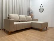 Sofá 3 Lugares 2,30 m Linho Bege A226 Chaise Lisboa