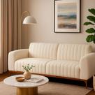 Sofá 3 Lugares 230cm Cocie Bouclé Off White - Sallar Home