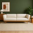 Sofá 3 Lugares 240cm Linha Premium Compose Bouclê Off-White material sintético Caramelo