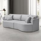 Sofá 3 Lugares 246 Cm Dakota Moderno Cinza Claro