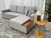 Sofá 3 Lugares 2,50 m Linho Cinza Chaise Aline Plus Sofá 3 Lugares 2,50 m Linho Cinza Chaise Aline Plus