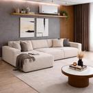 Sofá 3 lugares 2,75m Bouclê com Chaise CompactAir - Balaqui