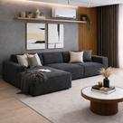 Sofá 3 lugares 2,75m Bouclê com Chaise CompactAir - Balaqui