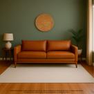 Sofá 3 Lugares 2m Material Sintético Design Retrô Elegante Ideal para Recepções Escritórios Salas de Estar Sociais Living Classic
