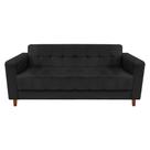 Sofá 3 Lugares Arezzo Suede Preto