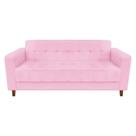 Sofá 3 Lugares Arezzo Suede Rosa Bebê