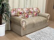 Sofá 3 Lugares Bege com Floral 607/66 Viena Sofá 3 Lugares Bege com Floral 607/66 Viena
