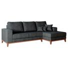 Sofá 3 Lugares Belgrado com Chaise Direito Linho Grafite 230 cm