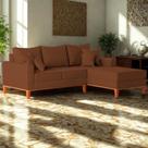 Sofá 3 Lugares Beny com Chaise Direito material sintético Terracota