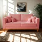 Sofá 3 Lugares Beny Para Sala de Estar Recepção Clinica Suede Rosa