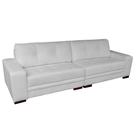 Sofá 3 Lugares Bipartido Sala de Estar Milano 240cm Couro Branco - Gran Belo Sofá 3 Lugares Bipartido Sala de Estar Milano 240cm Couro Branco - Gran Belo