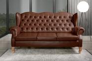 Sofá 3 Lugares Capitonê Vintage Imperador Chesterfield Marrom Café