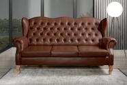 Sofá 3 Lugares Capitonê Vintage Imperador Chesterfield Marrom Café Sofá 3 Lugares Capitonê Vintage Imperador Chesterfield Marrom Café