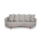 Sofá 3 Lugares Capri Veludo Bege 240 cm