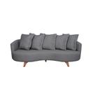 Sofá 3 Lugares Capri Veludo Cinza 220 cm