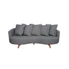 Sofá 3 Lugares Capri Veludo Cinza 240 cm