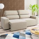 Sofá 3 Lugares Charm Reclinável e Retrátil Nude - Viero Móveis