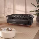 Sofá 3 Lugares Chesterfield Clássico Duque Yescasa Preto