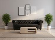 Sofá 3 Lugares Chesterfield Classico Preto - Combo Stock