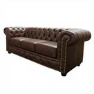 Sofá 3 Lugares Chesterfield Couro Natural