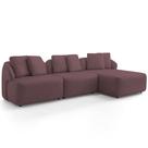 Sofá 3 Lugares com Chaise Direito Sala Living 248cm Arlo F04 Veludo Lilás Lyam Decor Sofá 3 Lugares com Chaise Direito Sala Living 248cm Arlo F04 Veludo Lilás Lyam Decor