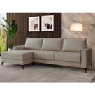 Sofá 3 Lugares com Chaise e Pé Metálico Amazon
