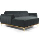 Sofá 3 Lugares Com Chaise Molino 230 Cm Cinza C-317