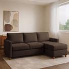 Sofá 3 Lugares com Chaise Moov Yescasa Marrom