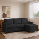 Sofá 3 Lugares com Chaise Moov Yescasa Preto