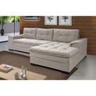 Sofá 3 Lugares com Chaise Suede Aveludado