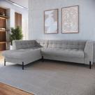 Sofá 3 Lugares com Chaise Terminal Cod. 1998 Zênite Yescasa Cinza
