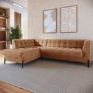 Sofá 3 Lugares com Chaise Terminal Cod. 2872 Zênite Yescasa Marrom Terracota