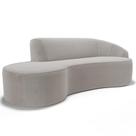 Sofá 3 Lugares Curvo Living Firenze Direito D02 Bouclê Bege 210cm B-62 - Lyam