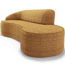 Sofá 3 Lugares Curvo Living Firenze Esquerdo D02 Bouclê Mostarda 230cm Pb-03