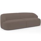 Sofá 3 Lugares Curvo Orgânico Living 220cm Barolo L06 Veludo Marrom