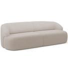 Sofá 3 Lugares Curvo Orgânico Living 250cm Barolo L06 Bouclê Bege
