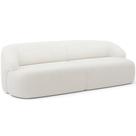 Sofá 3 Lugares Curvo Orgânico Living 250cm Barolo L06 Bouclê Branco