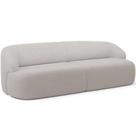 Sofá 3 Lugares Curvo Orgânico Living 250cm Barolo L06 Bouclê Cinza