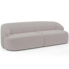 Sofá 3 Lugares Curvo Orgânico Living 250cm Barolo L06 Veludo Grafite