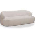 Sofá 3 Lugares Curvo Orgânico Para Sala Living 180cm Barolo L06 Bouclê Bege - Lyam Decor